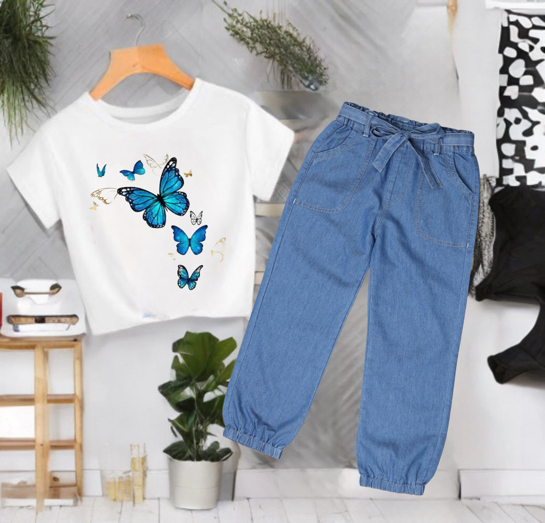 Kunzie Selfy Girl Styles denim pant and T Shirt