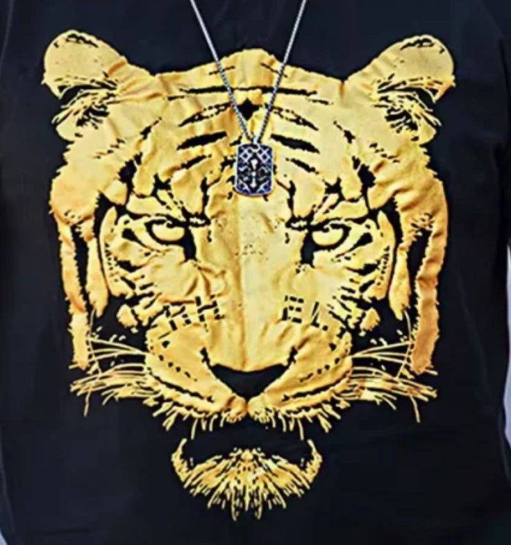 Kunzie Tiger face printed T-Shirt for boys and men