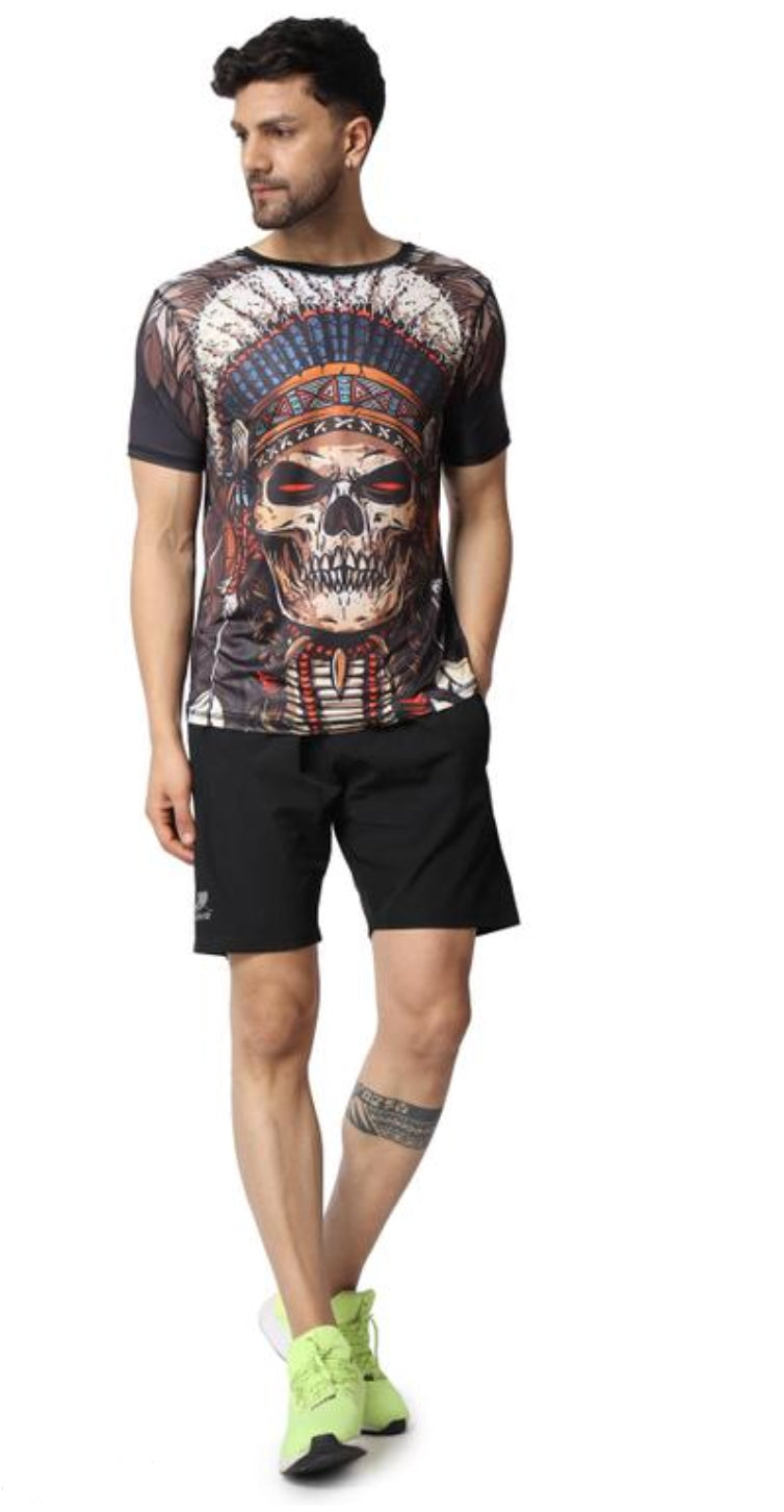 Kunzie horror face printed black T -Shirt for Men and Boys