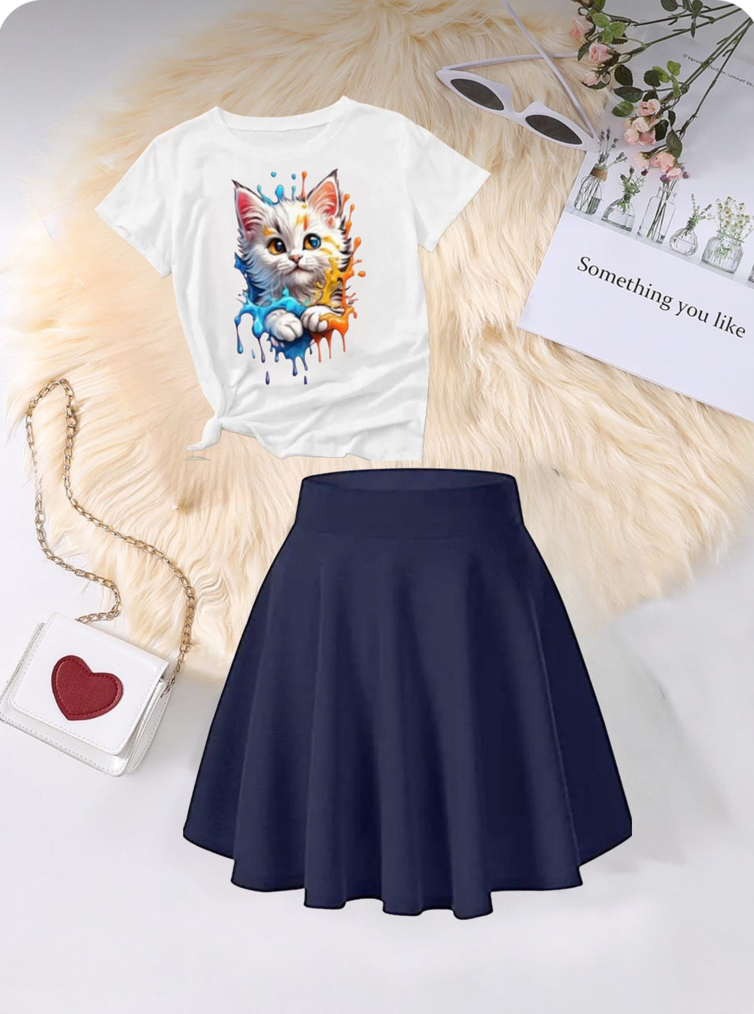 Kunzie T shirt with skirt combo set