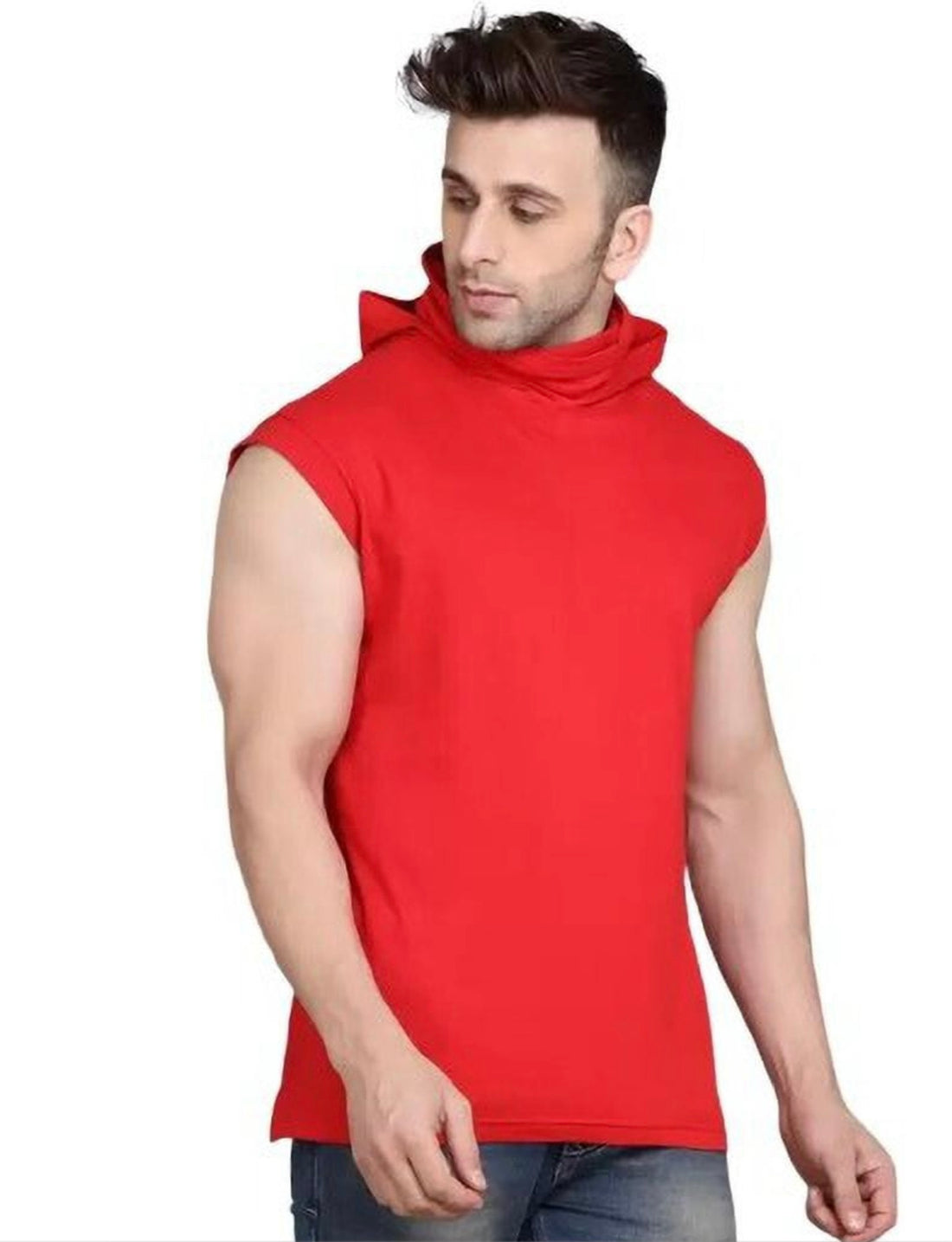 Kunzie sleeve less hoode gym style