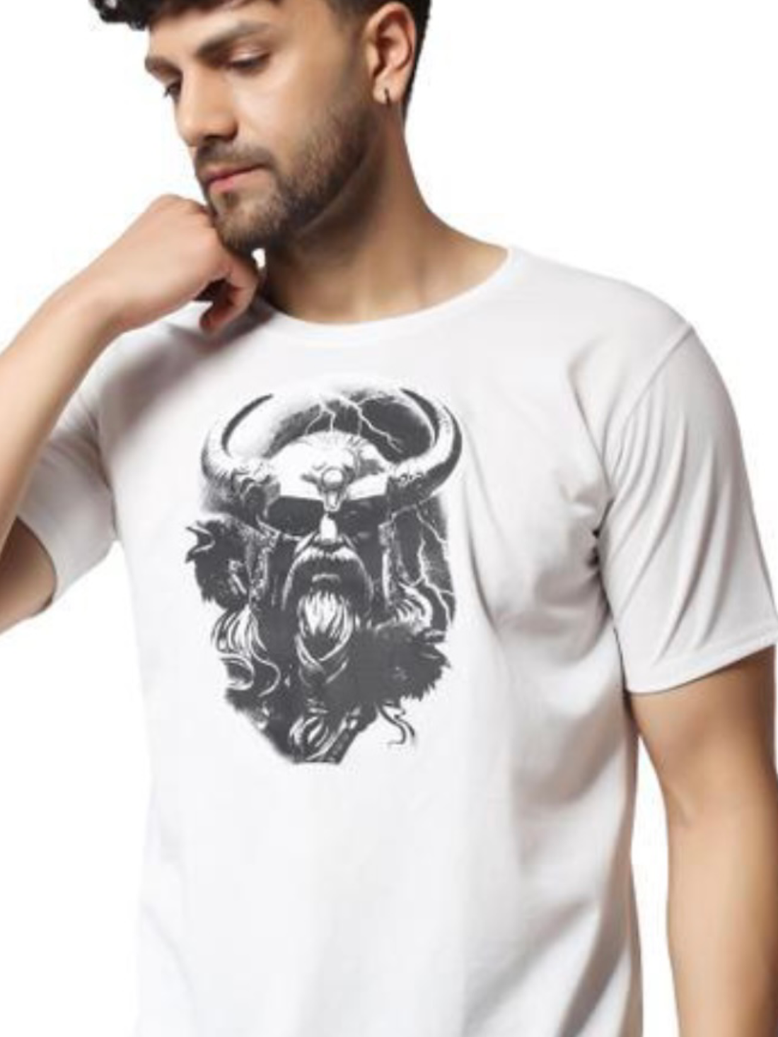 Kunzie Horn Face printed T-shirt for boys and Men