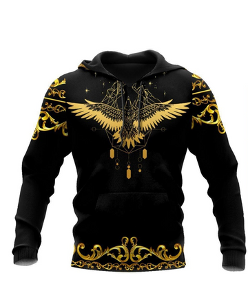 Kunzie golden printed black hood