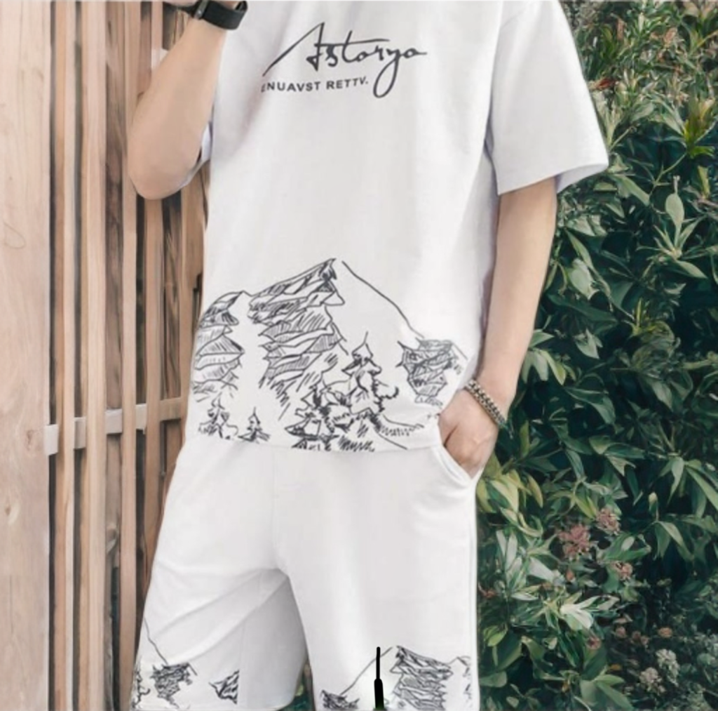 Kunzie Men’s Trending Mountain Style Co-Ord Set