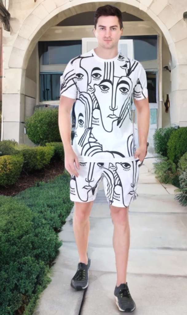 Kunzie Men’s Viscose Blend T- shirt and Shorts Co-Ord set